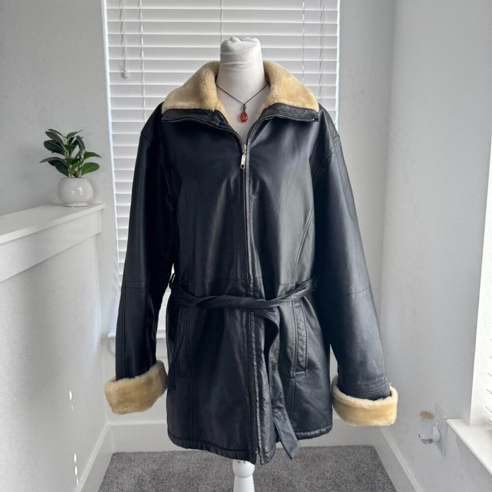 The Connection New York Black Leather Coat 🖤 | Vintage Luxe Core